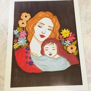 Mother and Daughter Art Print 8.5x11 inches